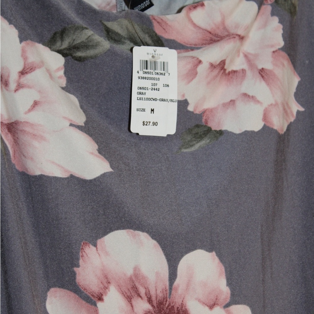 Windsor Gray Midi Skirt with Pink Floral - Picture 7 of 7